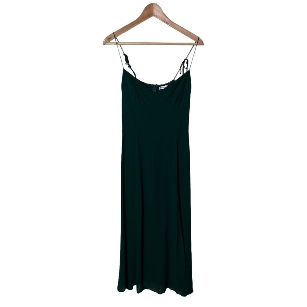 Reformation Forest Green Slip Dress